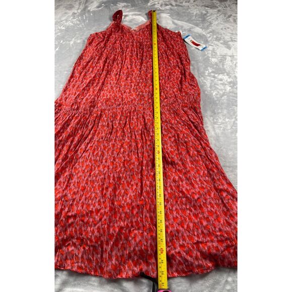 Joie Dress Womens Large Red Tea Rose Floral Relaxed Fit Sleeveless V-neck Casual - Picture 9 of 16